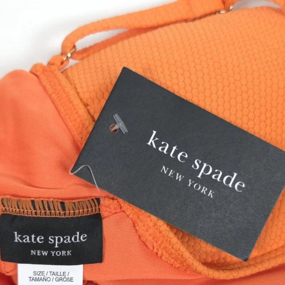 NWT Kate Spade One Piece Swimsuit Satsuma Orange S9B428A‎ Size S
